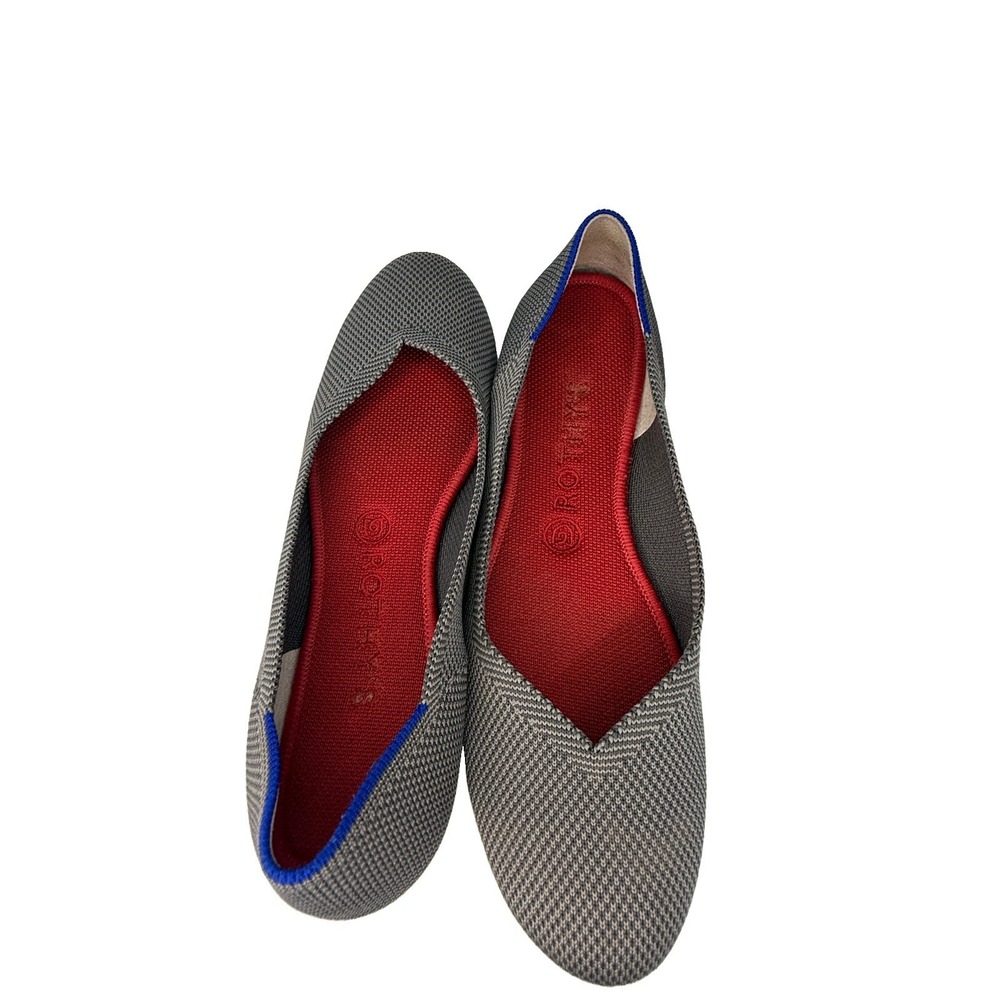Rothy's The Flat Sz 9 Gray Blue Ballet Classic Preppy Business